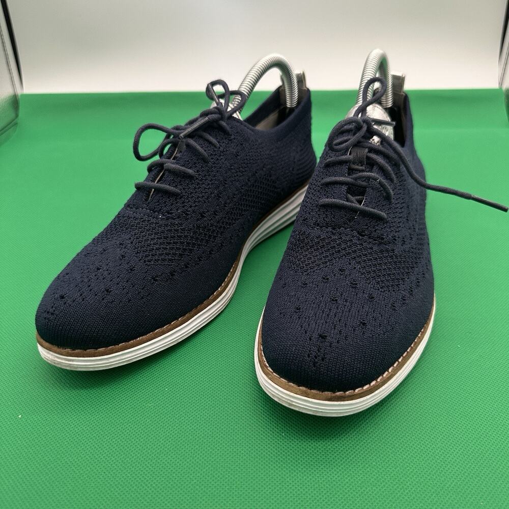 Cole Haan Original Grand Stitchlite Knit Wingtip Oxford Womens Navy Shoes 8.5 B